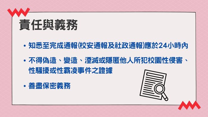 114年暑假將至，請同學注意自身安全。教職員工如知悉本校發生「疑似」校園性別事件，應立即通報，至遲不得超過24小時！圖片